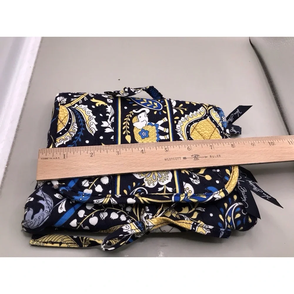 Organizer Make Up Bag Tie Close Ellie Blue Pattern Retired